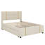 Lit plateforme tapissier moderne avec couchette coulissante et 2 tiroirs décoratifs dorés-759935992