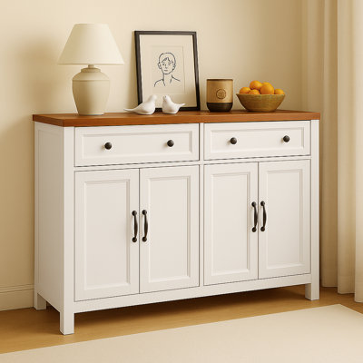 Buffet de 55,1 po de largeur, armoires de rangement crédence, tablettes réglables