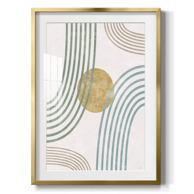 Débit moderne - impression encadrée, H 28,5 po x l 20,5 po, Doré