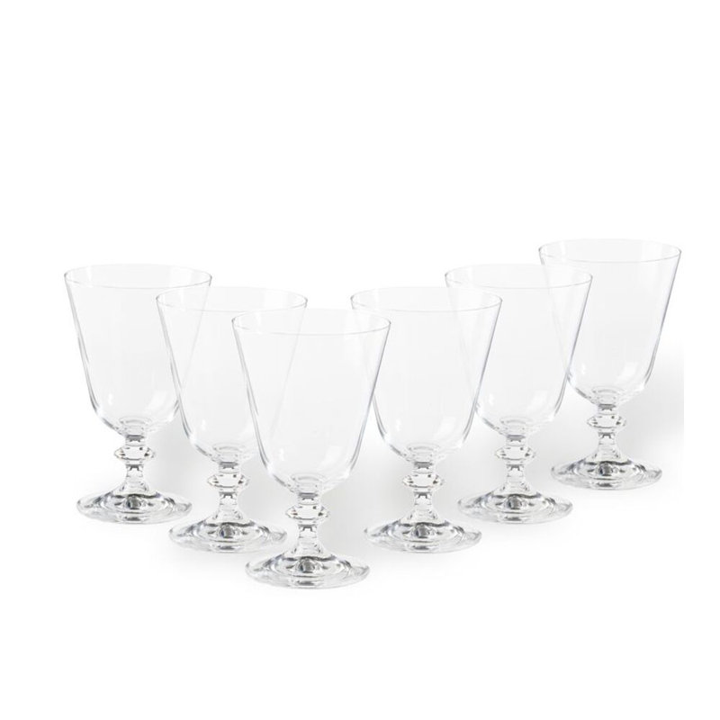 Elegant Clear Lead-Free Glass Water Goblets Set of 6