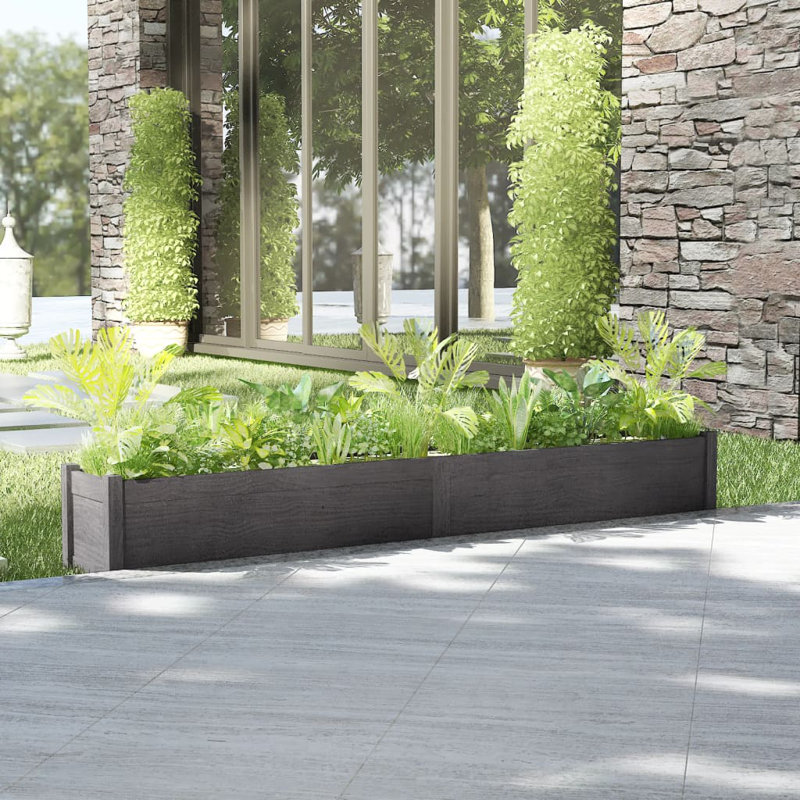 Boîte à fleurs en bois pour l'extérieur, H 27,6 po x l 78,7 po x P 19,7 po, gris