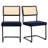Allain Modern Cantilever Dining Chairs with Rattan Backrest and Velvet Seat-25131361-25131360