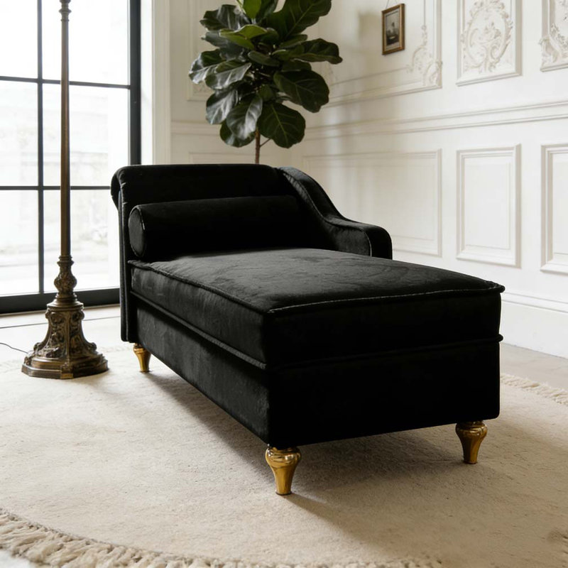 Chaise longue moderne avec revêtement en velours