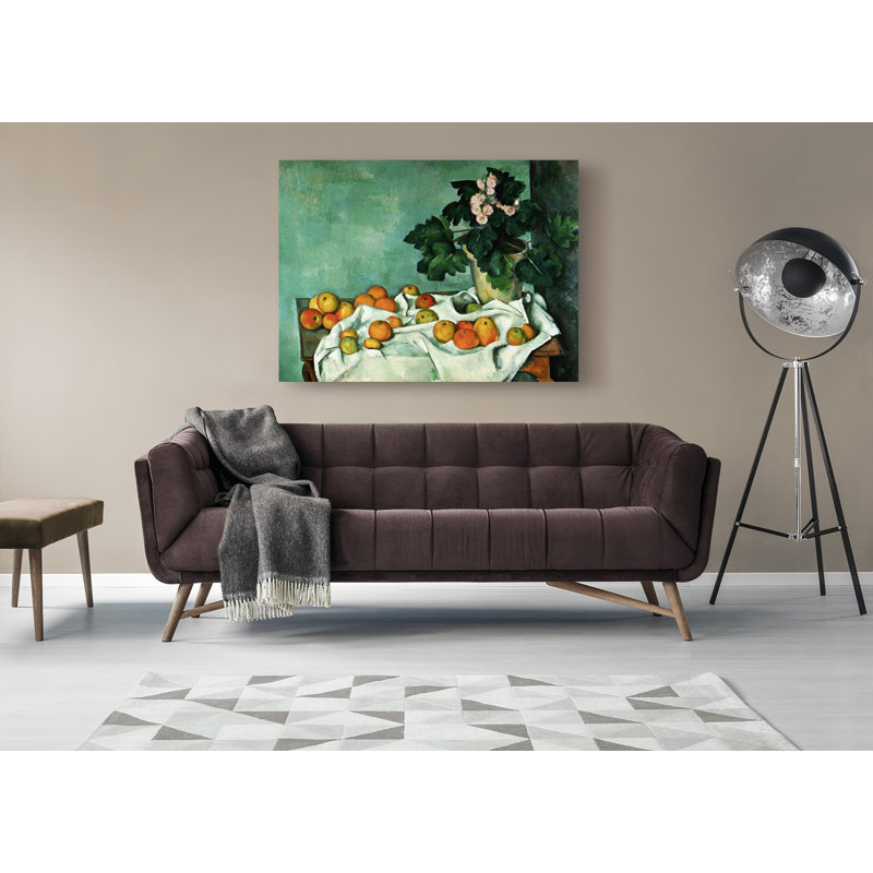 Apples and Primroses by Paul Cezanne - 1 Piece Wrapped Canvas Painting, 70cm H x 100cm W x 4cm D