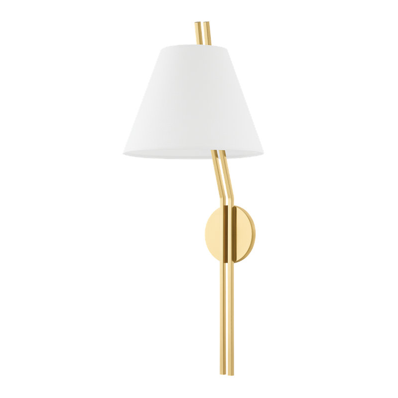 New Canaan 1 Light Candle Wall Light, Aged Brass