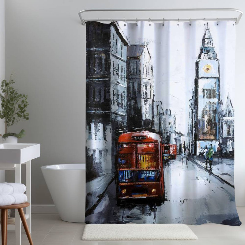Shower Curtain CI177 – Polyester Shower Curtain, Dye Sublimation Print, 71" W × 74" L