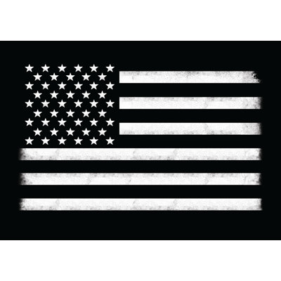 Black And White American Flag - Wrapped Canvas Art Prints