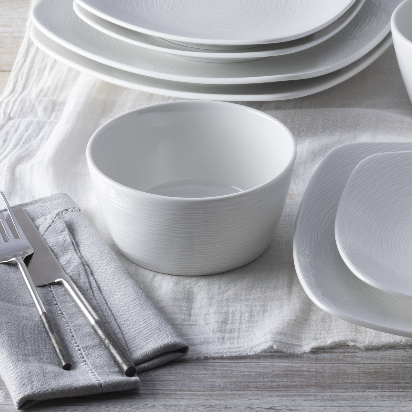 Noritake Colorscapes Swirl Porcelain Cereal Bowl, White