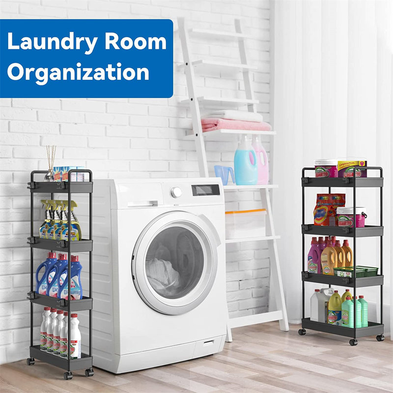 Katsumi 15.75'' W Plastic Storage Rack with Wheels