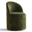 Petit fauteuil pivotant demi-tonneau en chenille avec roulettes cachées-1986257862