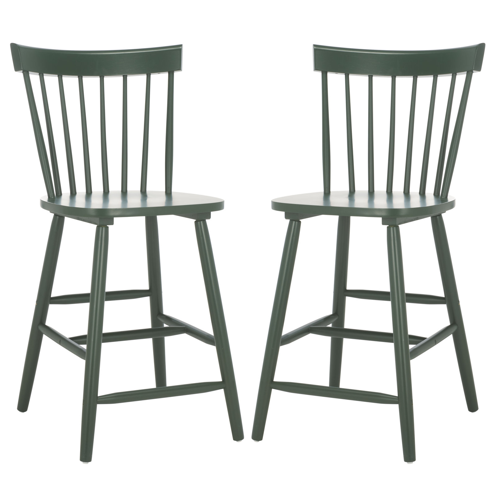 Stacee Solid Wood Bar & Counter Stool, Counter Stool (24" Seat Height), Garden Green