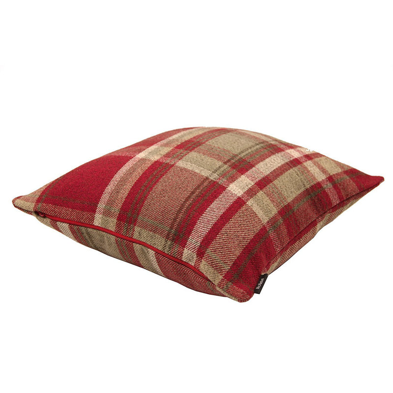 Bret Plaid Square Cushion, Red