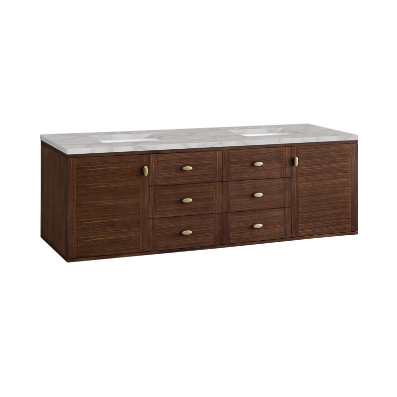 Amberly 72'' W Double Vanity, Victorian Silver