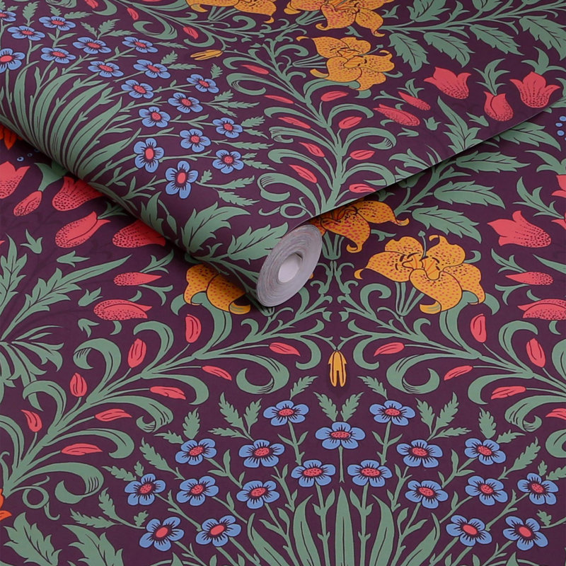 10m x 52cm Textured Matte Wallpaper Roll, Purple
