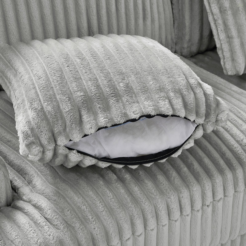 Canapé modulaire surdimensionné de 129 po en forme de U Canapé-lit moderne recouvert de velours côtelé doux avec une chaise longue pour le salon