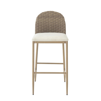 Ensemble de 2 tabourets de bar 29,5 po Farmhouse avec dossier en rotin pour la cuisine