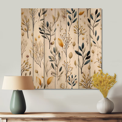 Swaffham - Art mural floral sur bois de pin naturel