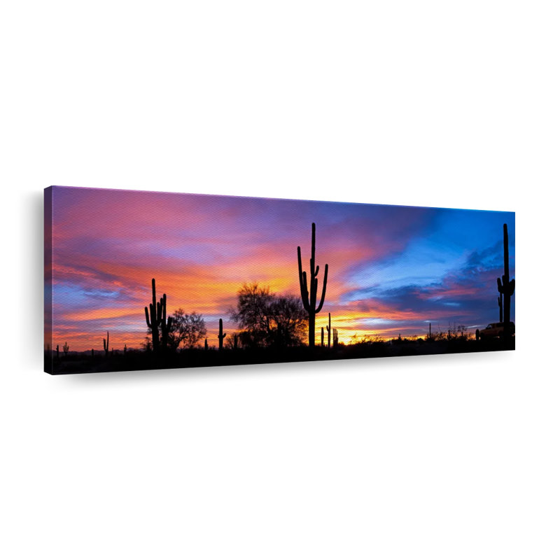 " Sunset In Sonoran Desert ", 8" H x 24" W x 1" D