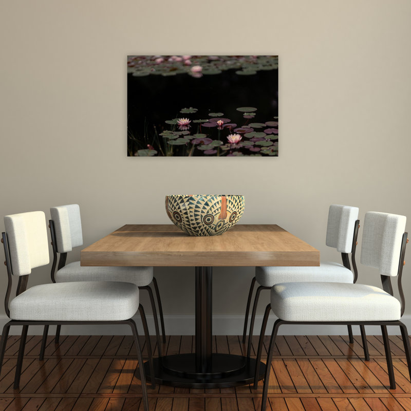 «Serene Pink Water Lilies Peaceful Serene Tranquil Lily Flower Nature», reproduction d'art murale, 24" H x 36" W