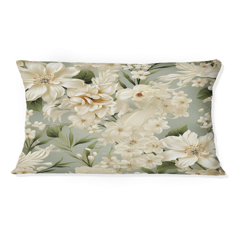 Blanc antique Countryhouse Floral Charm - coussin décoratif imprimé floral
