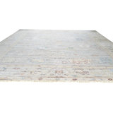 Ivory Hand-Knotted Silk Faded Floral Hues Classic Traditional Modern Contemporary Carpet Rug