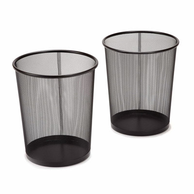 Ensemble de 2 poubelles rondes en acier