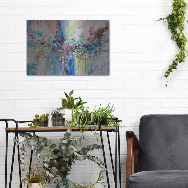 "Flow Blue With Gold Leaf 8" par Jennifer Gardner, H 12 po x l 16 po