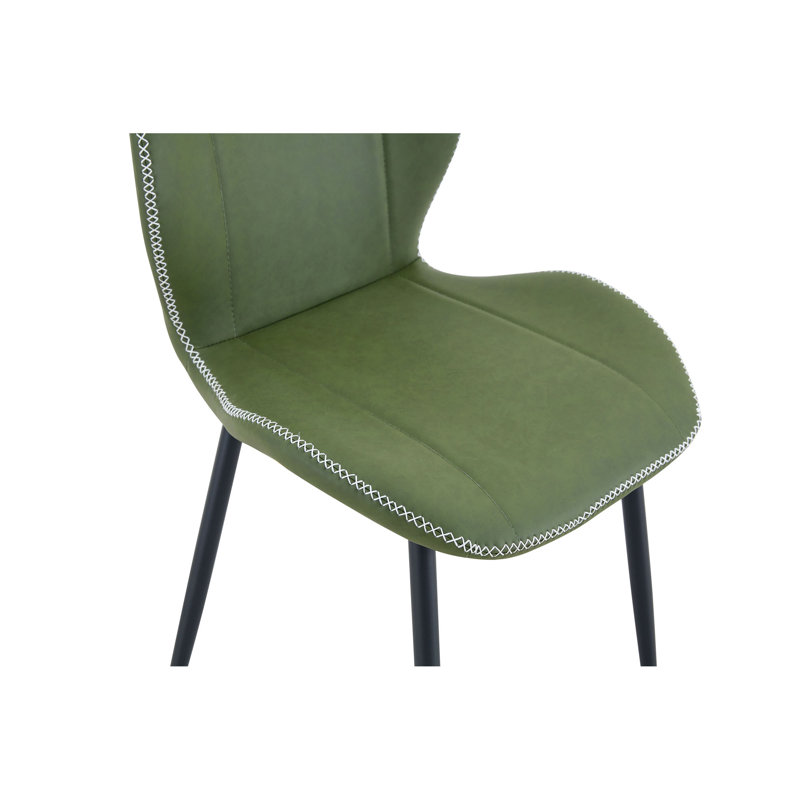 4 ensembles de chaises de salle à manger rétro en polyuréthane olive avec un coussin spacieux et confortable. Disponible, avec des pieds en métal et des pieds réglables, convenant à la salle à manger, au bureau et au bureau, etc.