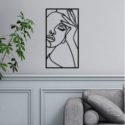 Decorative Metal Wall Accessory, Black, 19.7 x 10.6 inches | 100% Metal, Thickness: 0.06 inches | Lightweight (0.5 lbs), Easy to Hang | Stylish Home Decor for Living Room, Office, and Bedroom