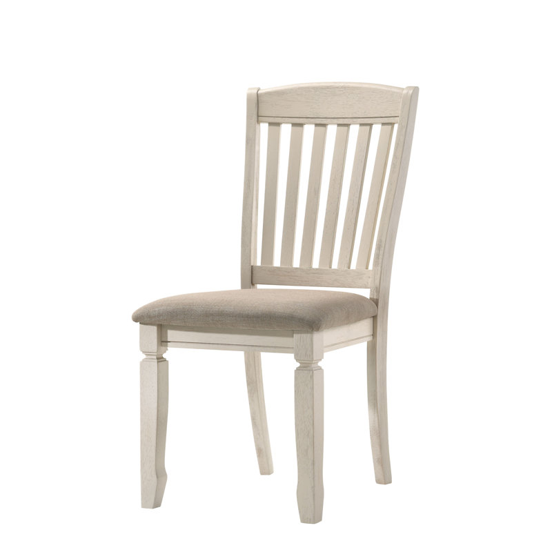Chaise d'appoint Fedele en tissu brun clair et finition crème (ensemble de 2)