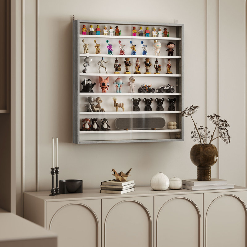 Vitrine à tablettes murales de 7 étages