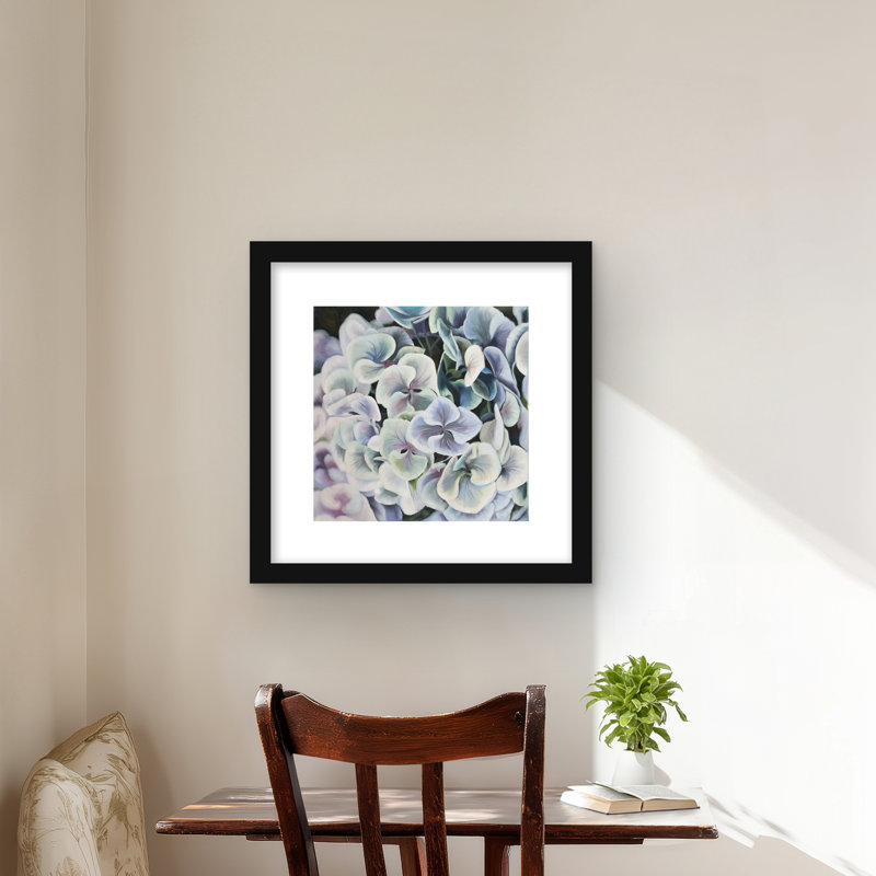 Imprimé de fleurs d'hortensia coloré | Décoration intérieure encadrée, H 16 po x l 16 po