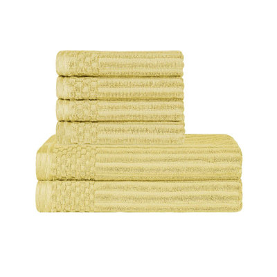 6-Piece Ribbed Cotton Towel Set