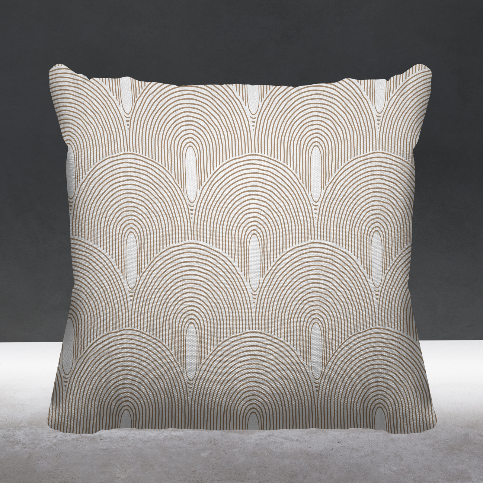 Limpo Starburst Spun Polyester Indoor/Outdoor Throw Pillow, 18"H x 18"W, Beige, Square