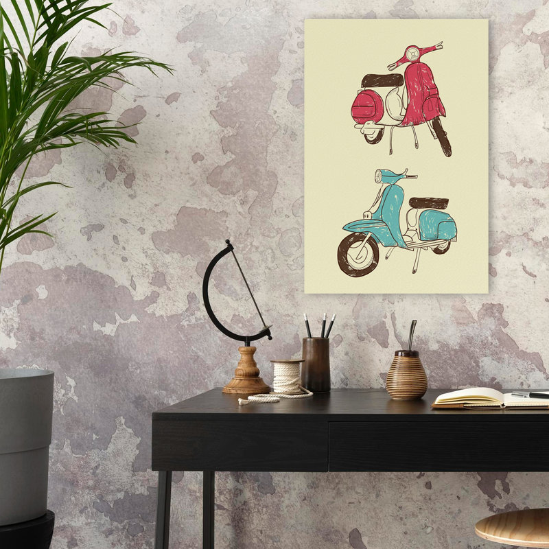 Scooter II - Art de transport de motocyclettes, H 24 po x l 16 po