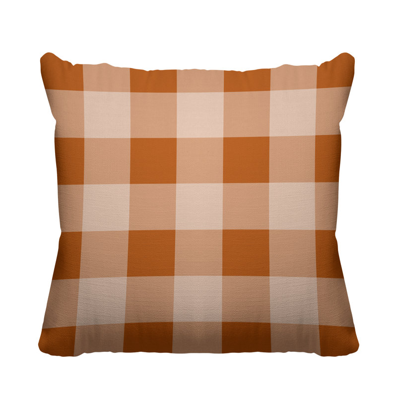 Outdoor Reversible Throw Pillow, 19H" x 19W", Orange, Square