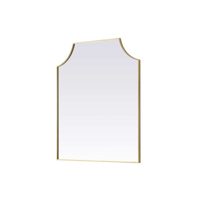 Notched Metal Mirror 36x42 inch in Brass