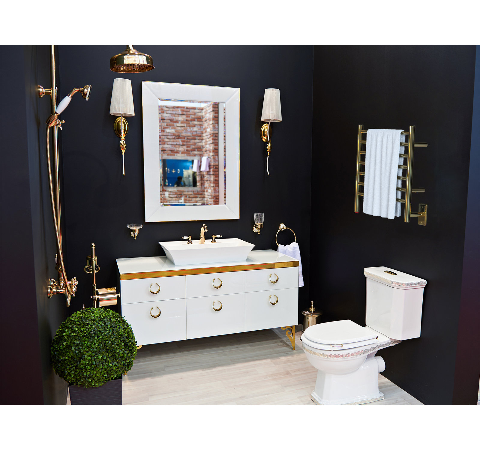 Radiant Hybrid Towel Warmer, Polished Gold