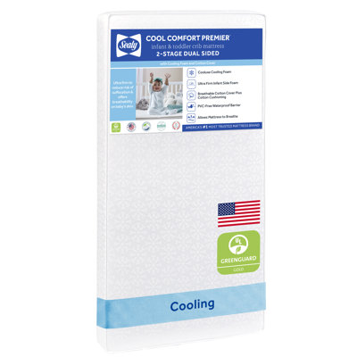 Sealy Baby Cool Comfort Breathable Crib Mattress & Toddler Bed Mattress, GREENGUARD GOLD Certified,  52x28"