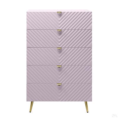 Commode rose à finition ultrabrillante