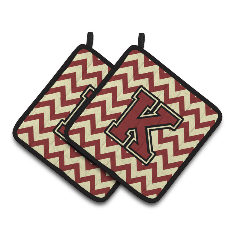 Poignée à chevrons, K, Marron / Or