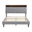 Grand lit plateforme tapissier-395127746