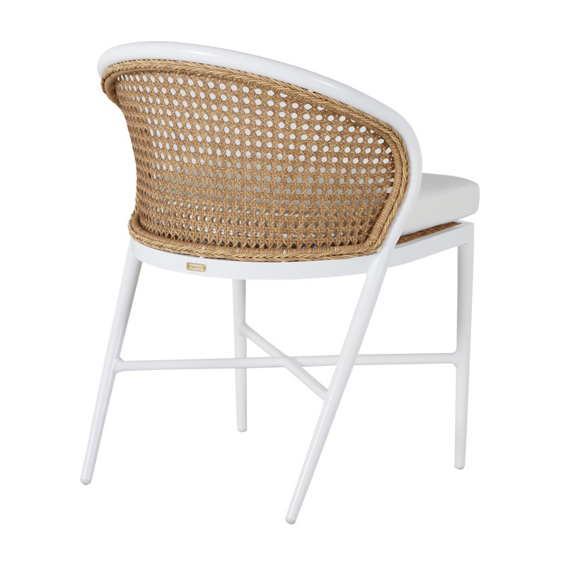 Havana Side Chair, Chalk, No Welt, Linen Navy