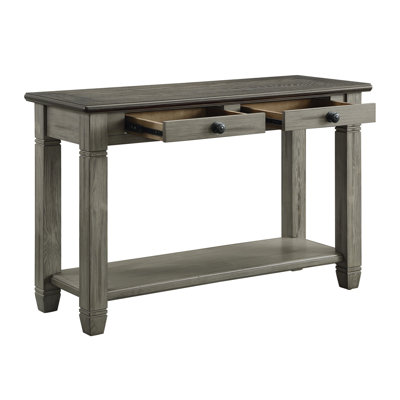 Charmante table de canapé à 2 tiroirs avec tablette inférieure, parfaite pour rehausser le rangement et le style du salon