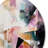 Purple Language Of Lines II - Abstract Geometric Round Wall Art on Metal-88599238
