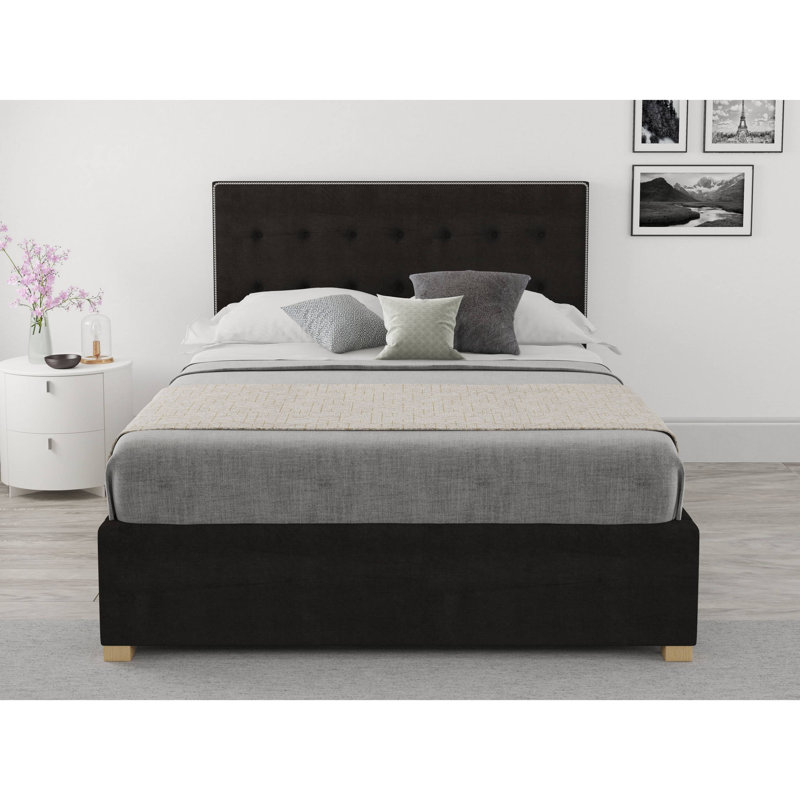 Abarca Upholstered Ottoman Storage Bed, Small Double (4'), Charcoal
