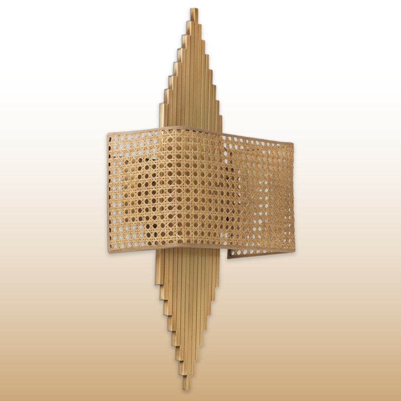 Applique murale encastrée à piles en tissu 4500K, Or/beige