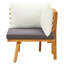 Chaise d'angle d'extérieur Roma, tissu blanc, bois d'acacia massif Roma