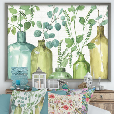 « mixed botanique green leaves i0 », reproduction d’art sur toile