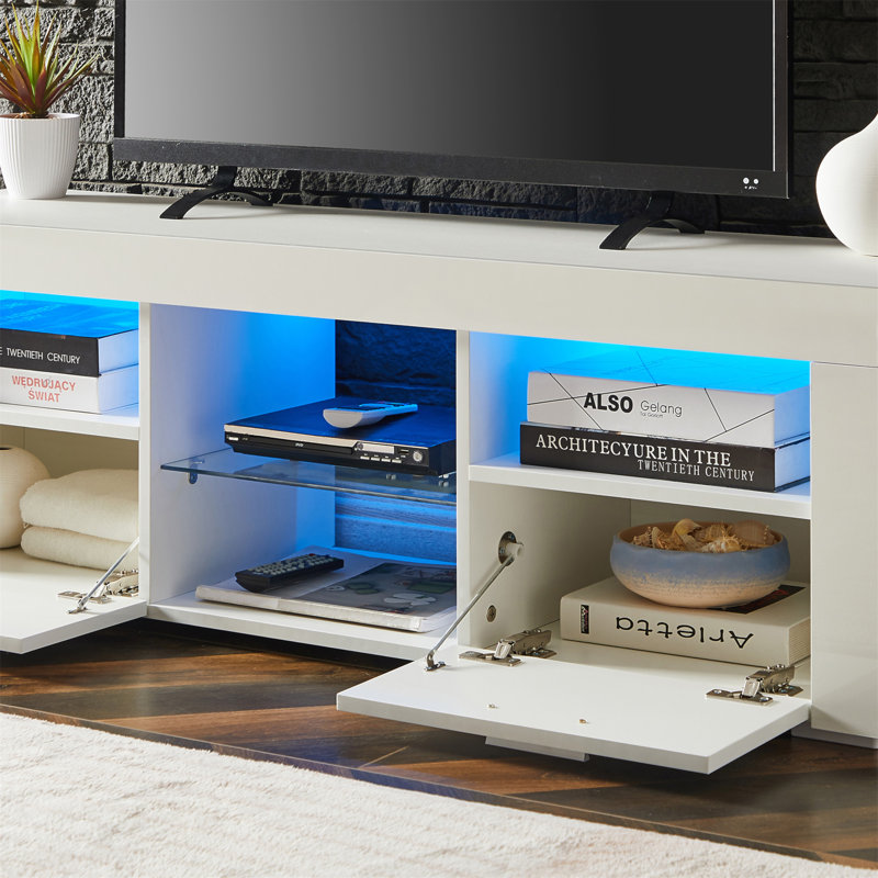 Kenzly Unfinished TV Stand for TVs up to 58", White